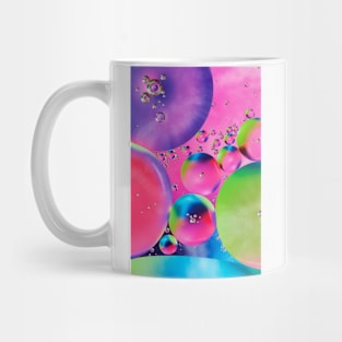 Colorful close up of oil drops in water Mug